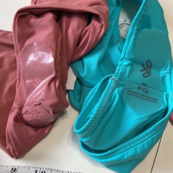 PILYQ Bikini Bottom Bundle Pink Ruched Teal High waist Size M - Picture 6 of 6